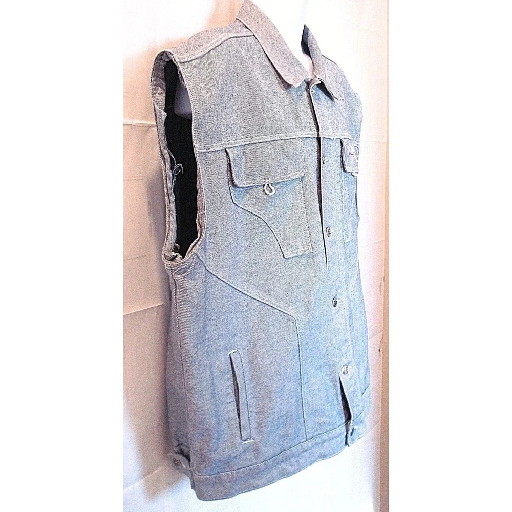 Ballers Urban Gear Jean Vest Vintage Embroidered Made In USA Mens Size 3XL